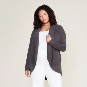 Barefoot Dreams CozyChic Lite® Circle cardigan in Carbon (Grey), Size XS/S